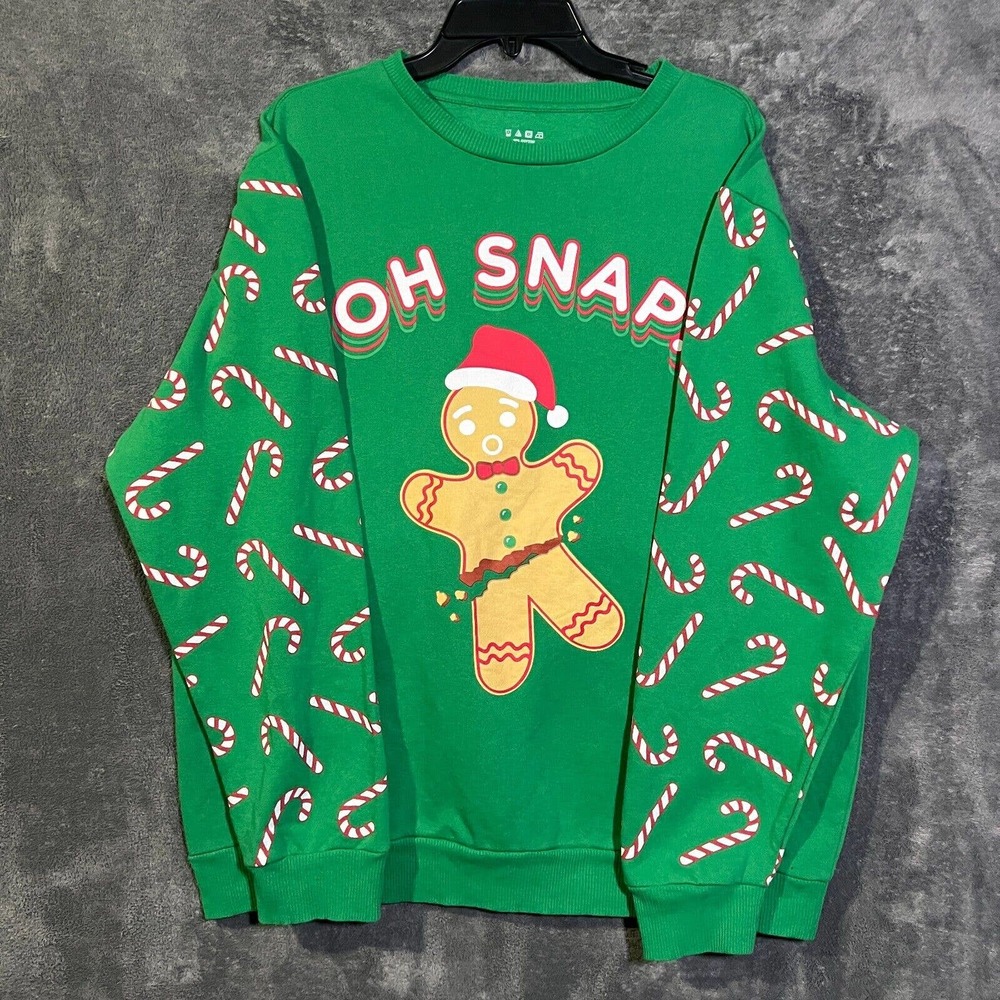 oh snap Christmas gingerbread man sweater size xl